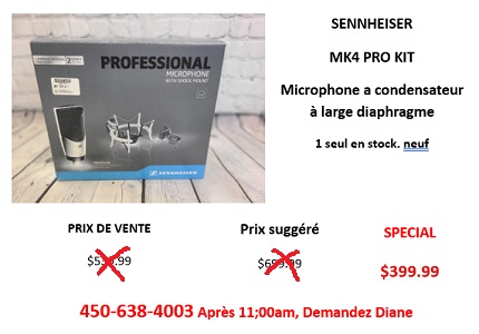 SENNHEISER MICROPNE A CONDENSATEUR A DIAPHRGAME professionel pour studio super special etat neuf dans la boite d origine